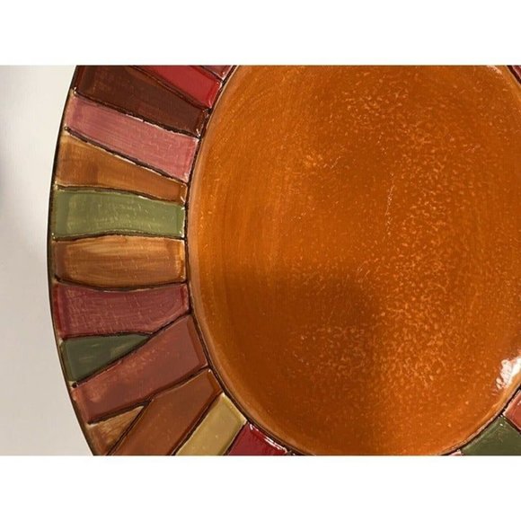 Pier 1 Wavy Stripe Bowl Soup Cereal Multicolor Stripes Embossed 9” X 8” 1 Bowl - Picture 4 of 9